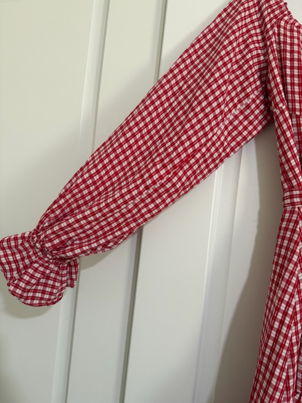 Anthropologie Maeve Gingham Bare Frill Mini Dress - Picture 6 of 14